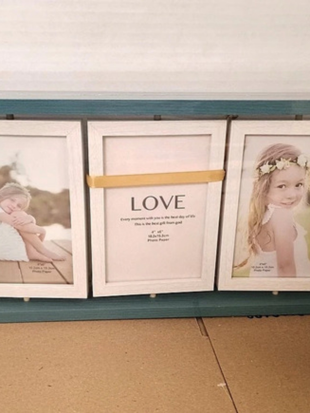 Three-Panel Wedding Picture Frame Blue & White